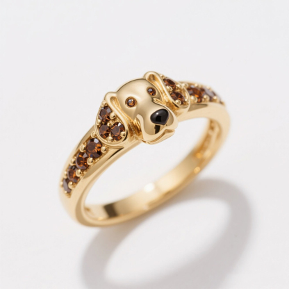 Anyes Dachshund Coffee Cocktail Ring