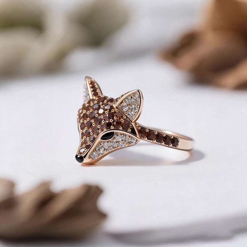 Anyes Fox Design Coffee Cocktail Ring