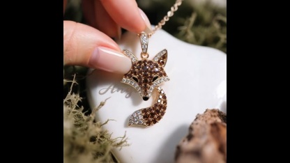 Anyes Fox Design Coffee Pendant Necklace