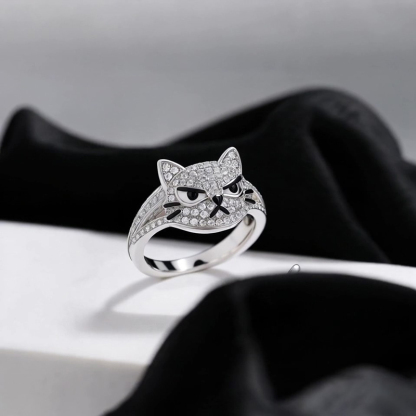 Anyes Grumpy Cat Cocktail Ring