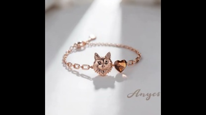 Anyes Coffee Heart Cut Maine Coon Bracelet