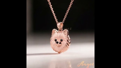 Anyes Pomeranian Embossed Pendant Necklace