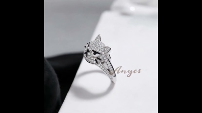Anyes Grumpy Cat Cocktail Ring
