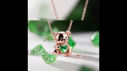 Embrace Love Teddy Bear Heart Cut Necklace