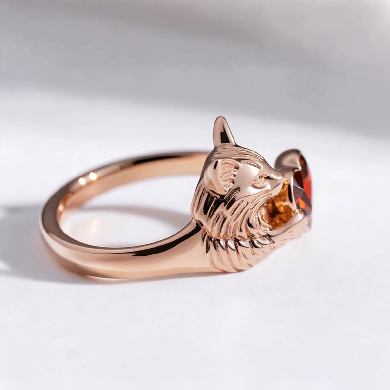 Anyes Coffee Heart Cut Maine Coon Cocktail Ring