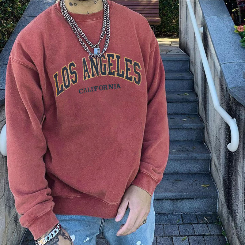 Los Angeles California Print Vintage Men��s Sweatshirt-{surfincurse}