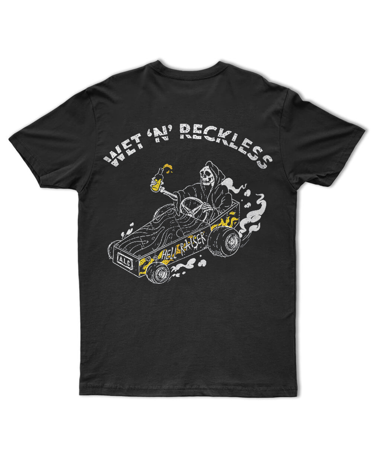 Wet ’N‘ Reckless Skeleton Graphics Men's Short Sleeves T-shirt