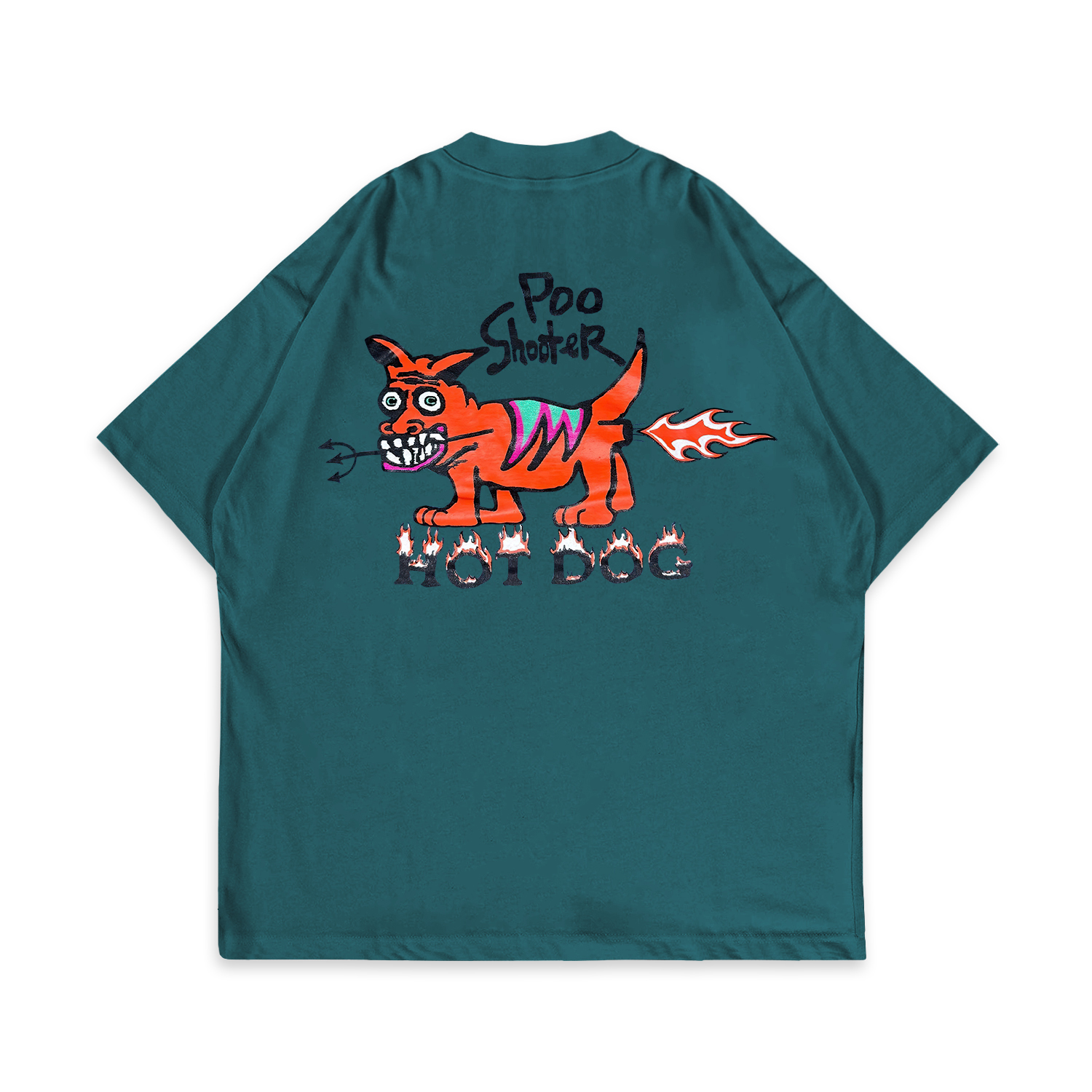 Poo Shooter Hot Dog Printed Unisex T-Shirt Image - 2