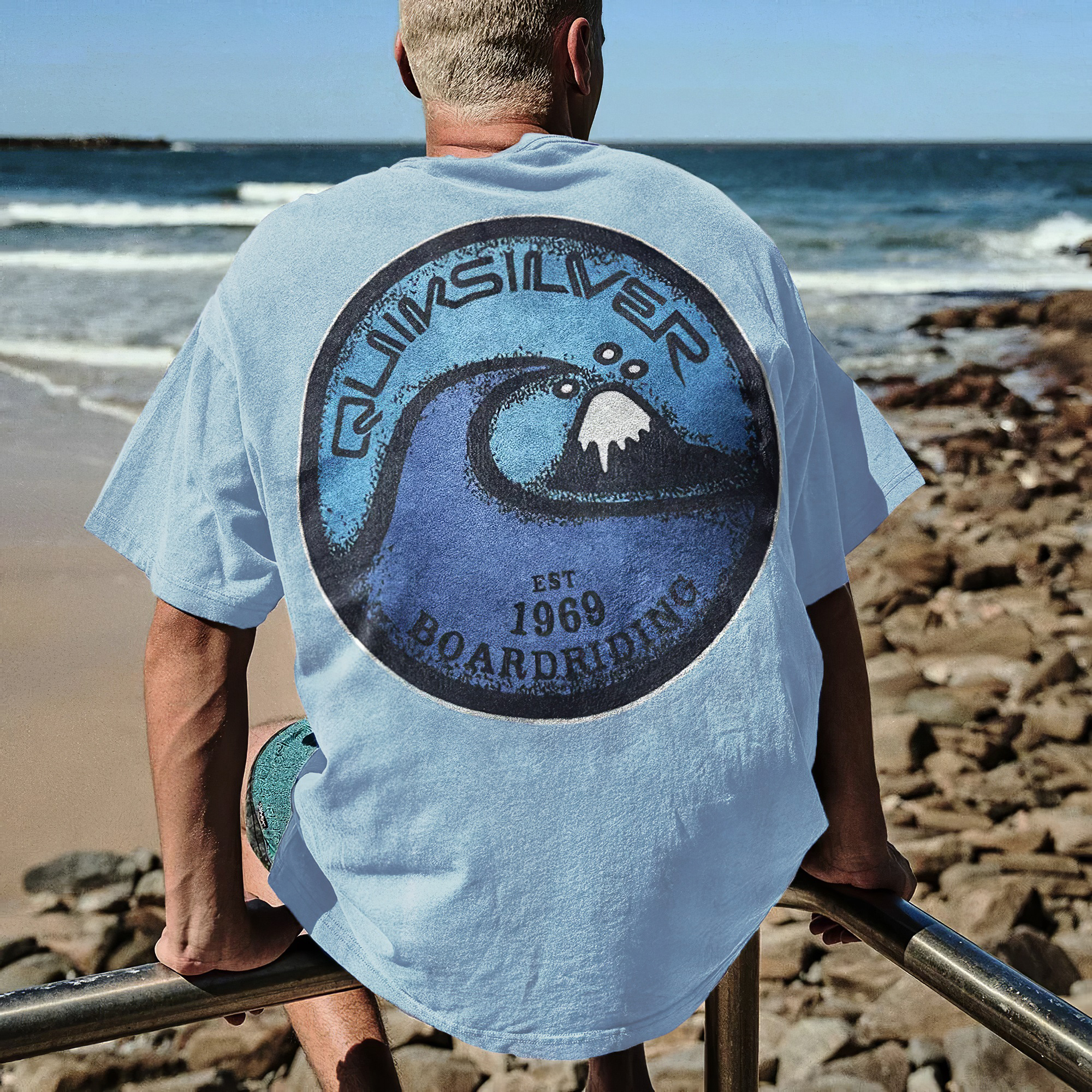 Acid Washed Surf Men's T-shirt Image - 1