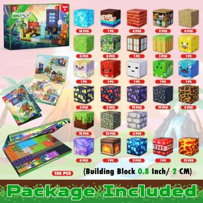150PC Light-Up Magnetic Blocks - STEM Sensory Toy Ages 3-10