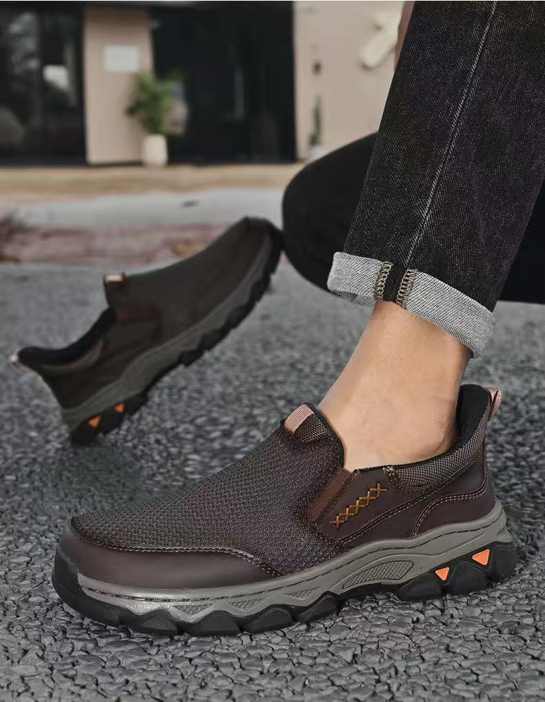 Men's Handmade Cowhide Orthopedic Breathable Walking Shoes