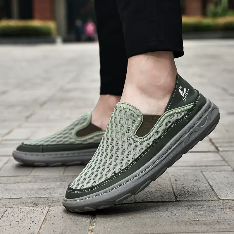 Men mesh breathable toe widened orthopedic slip-on shoes