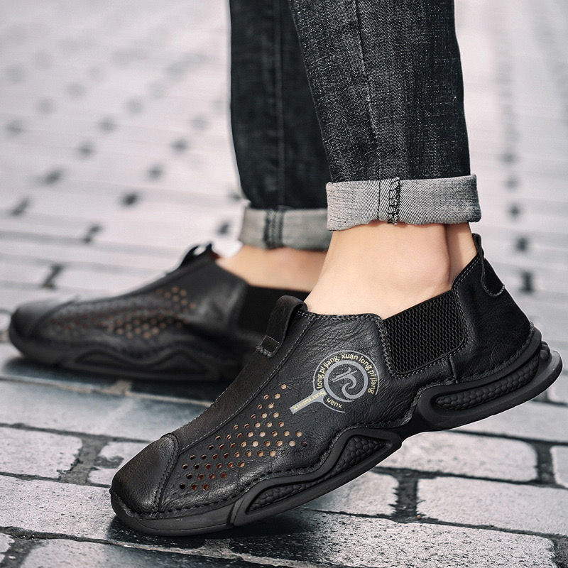 VECTOSOLE Men’s Handmade Cowhide Breathable Loafers – Handcrafted with Arch Support