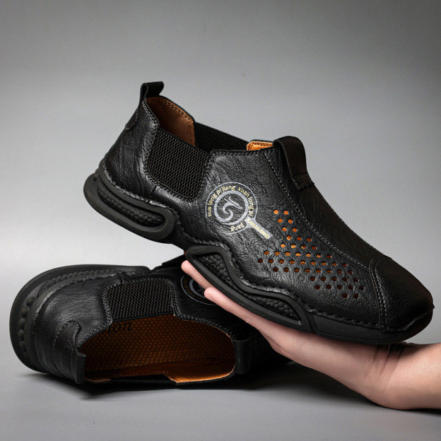 VECTOSOLE Men’s Handmade Cowhide Breathable Loafers – Handcrafted with Arch Support