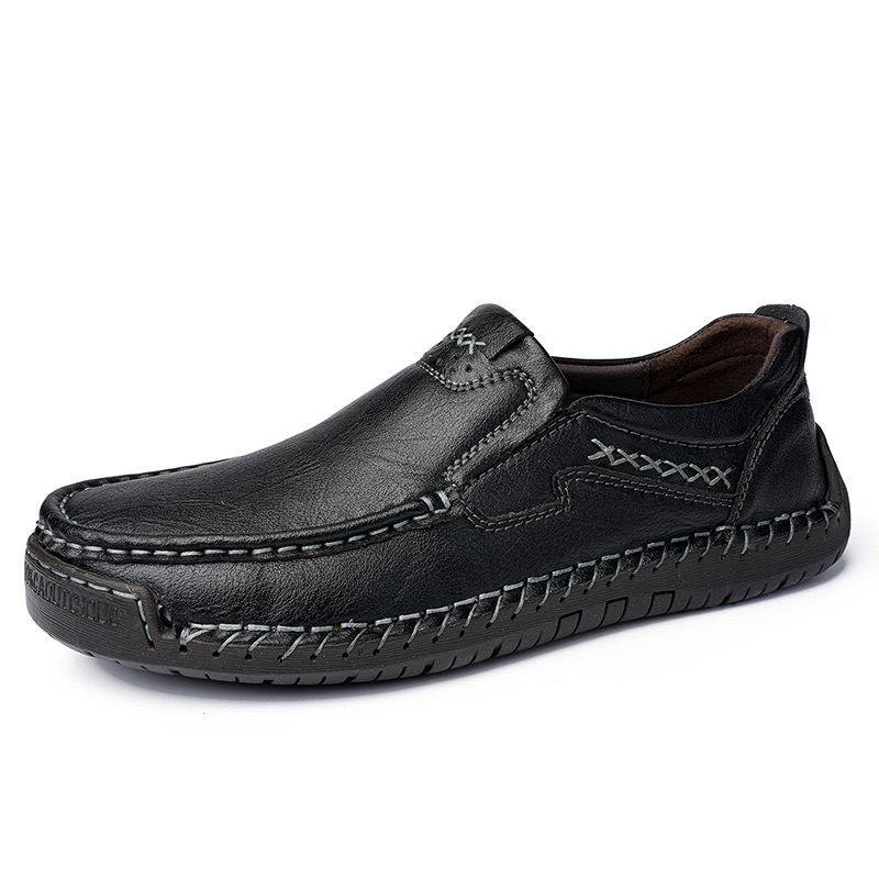 GARB Men’s Premium Leather Loafers - Arch Support & Wide Fit Slip-On S