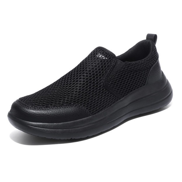 Men Orthopedic Arch Support Leather & Mesh Slip-On Shoes - Wide Toe Box