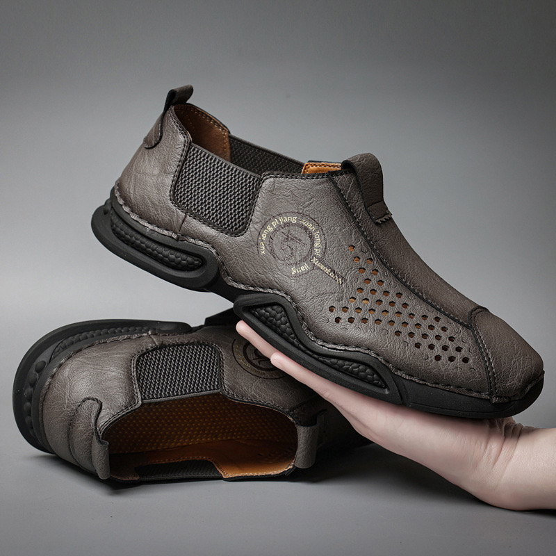 VECTOSOLE Men’s Handmade Cowhide Breathable Loafers – Handcrafted with Arch Support