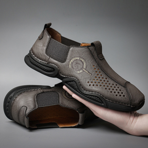 VECTOSOLE Men’s Handmade Cowhide Breathable Loafers – Handcrafted with Arch Support