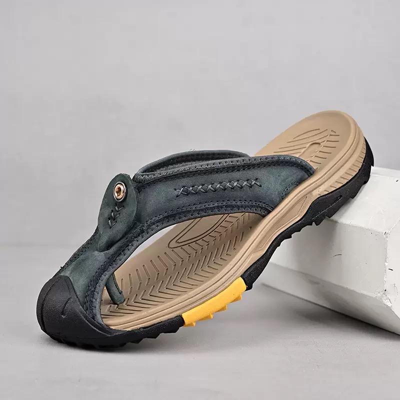 Men Handmade Cowhide Orthopedic Sandals