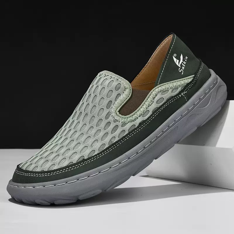 Men mesh breathable toe widened orthopedic slip-on shoes