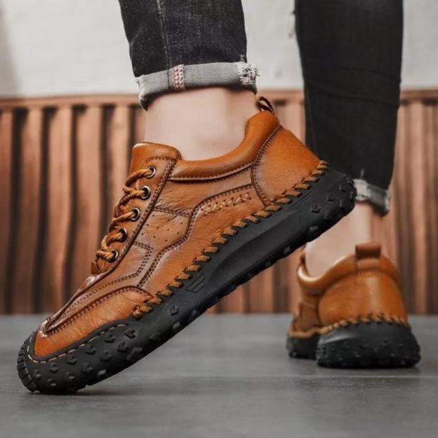 Men’s Wide Fit Leather Loafers – Handmade Comfort, Breathable & Durable