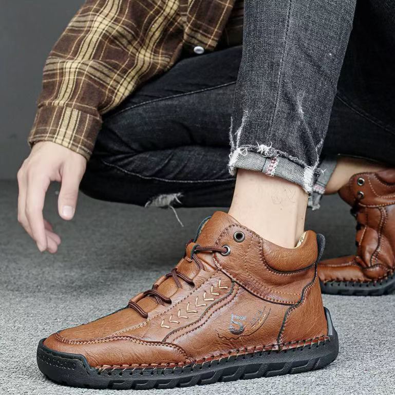 Men’s Genuine Leather Loafers – Wide Fit, Pain Relief, Handcrafted Style