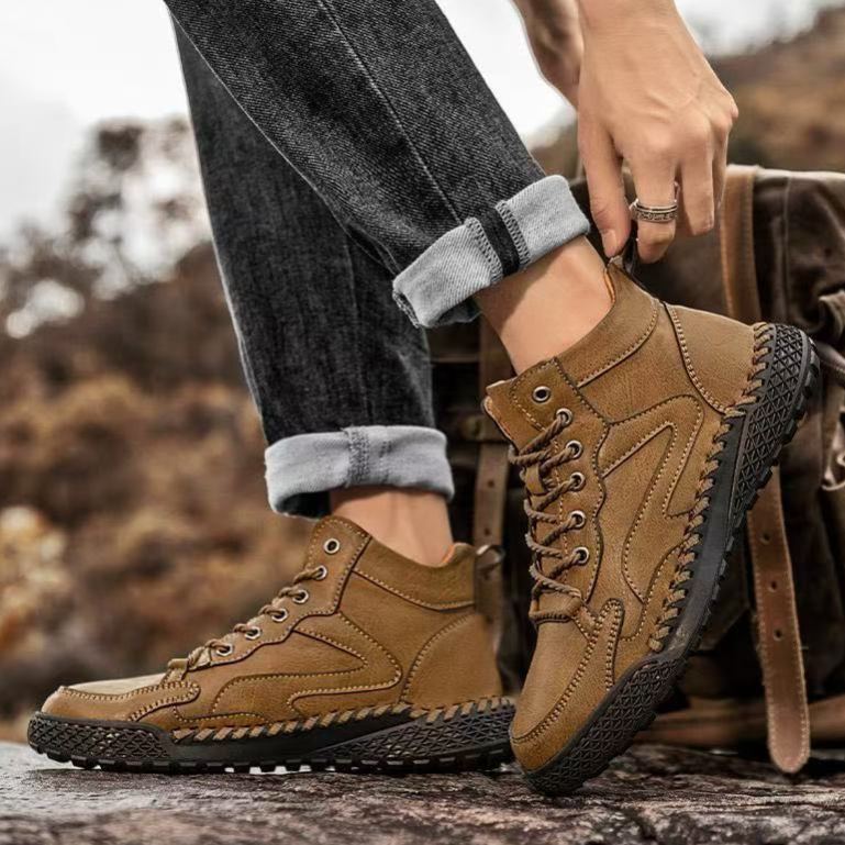 Handmade Men’s Leather Comfort Shoes – All-Day Support & Easy Slip-On