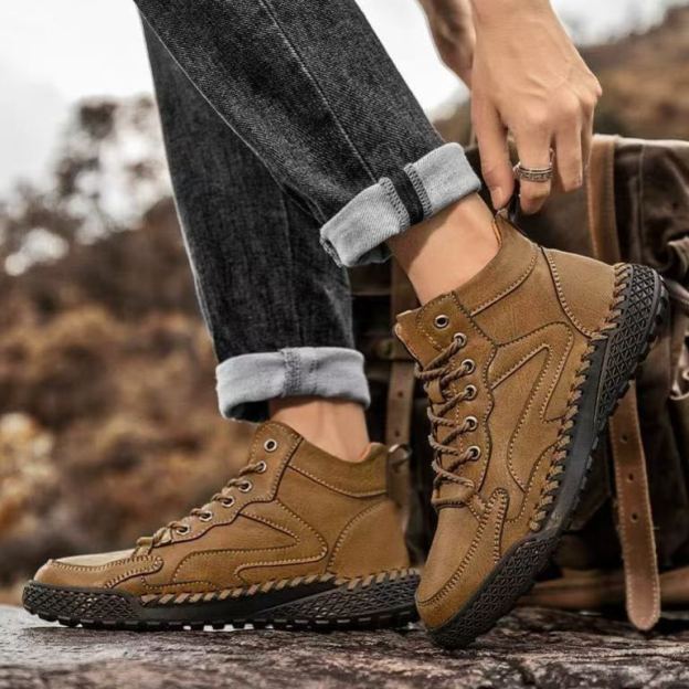 Handmade Men’s Leather Comfort Shoes – All-Day Support & Easy Slip-On