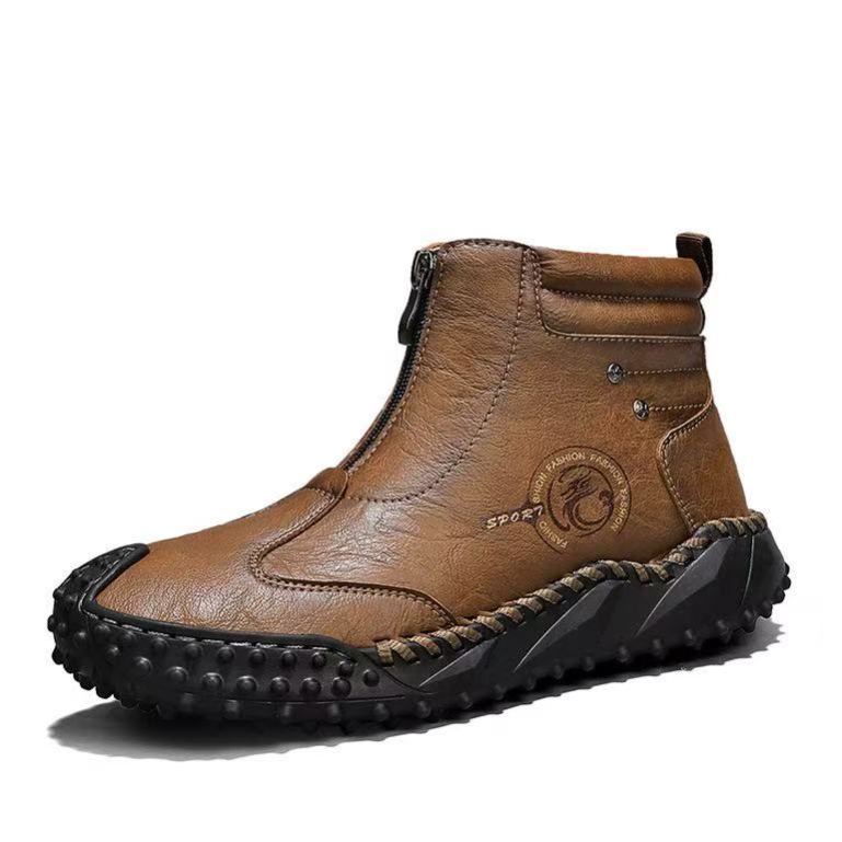 Men’s Relax Fit Leather Loafers – Handmade Craft, Anti-Slip Rubber Sole