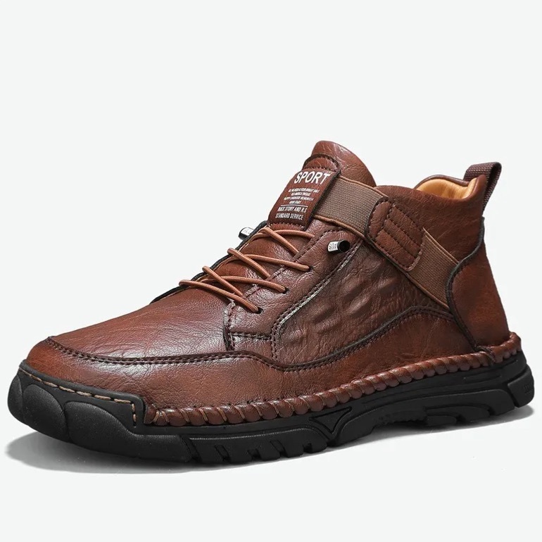 Handcrafted Leather Slip-Ons – Breathable Mesh & Easy Wear