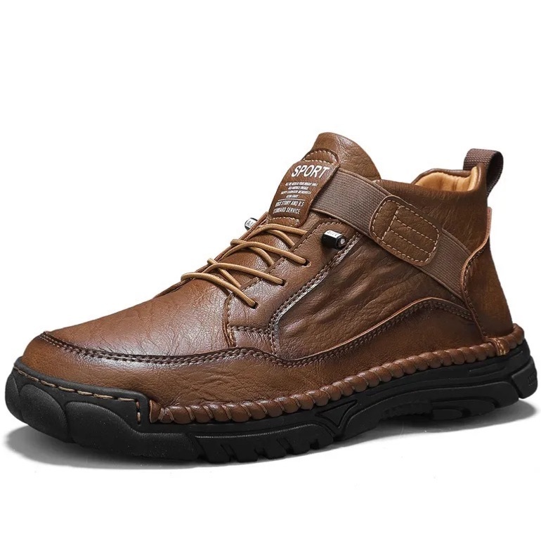 Handcrafted Leather Slip-Ons – Breathable Mesh & Easy Wear