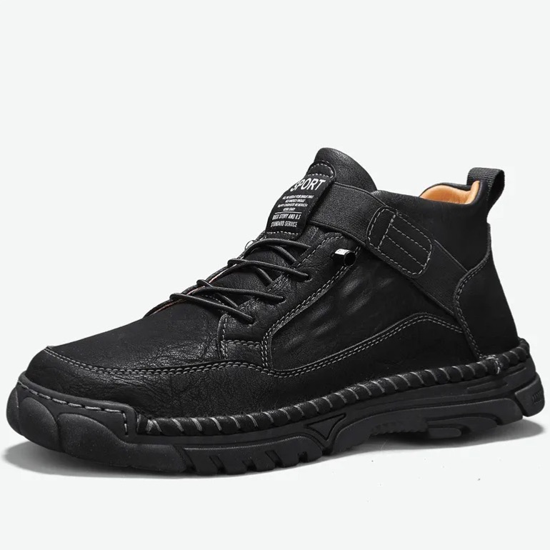 Handcrafted Leather Slip-Ons – Breathable Mesh & Easy Wear