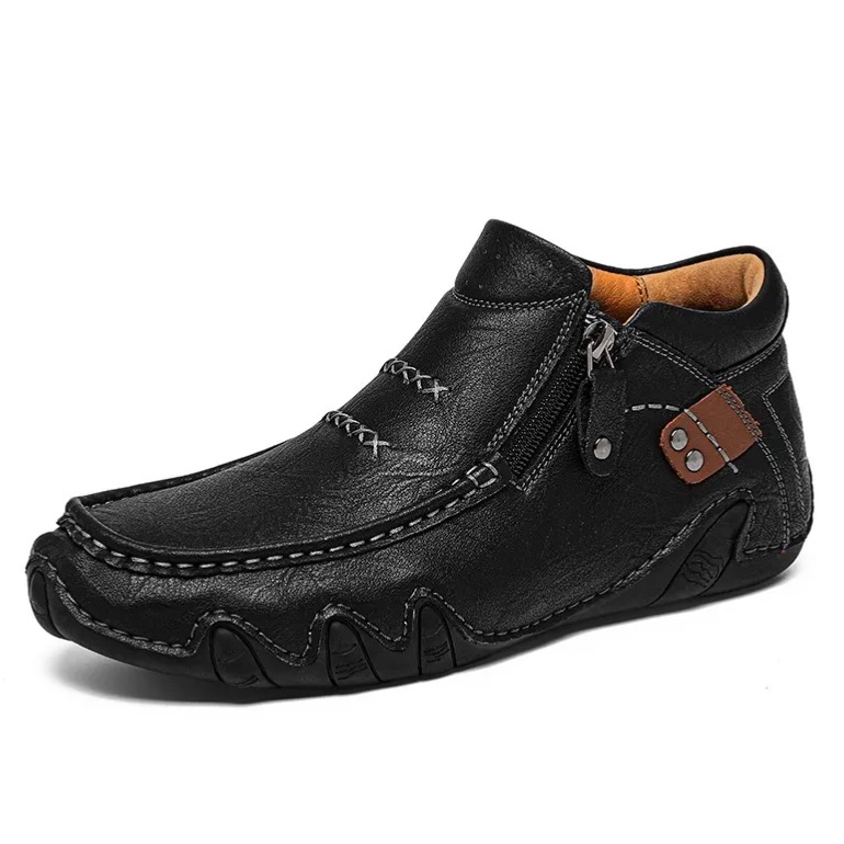 Genuine Leather Walking Shoes – Orthopedic Arch Support Design