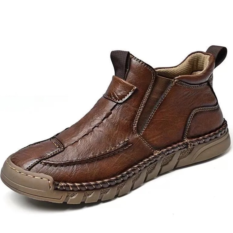Men’s Orthopedic Leather Boots – Wide Toe Box & Arch Support Design