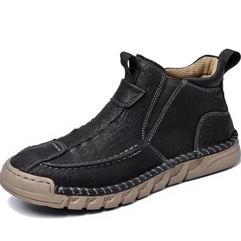 Men’s Orthopedic Leather Boots – Wide Toe Box & Arch Support Design