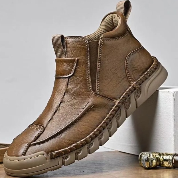 Men’s Orthopedic Leather Boots – Wide Toe Box & Arch Support Design