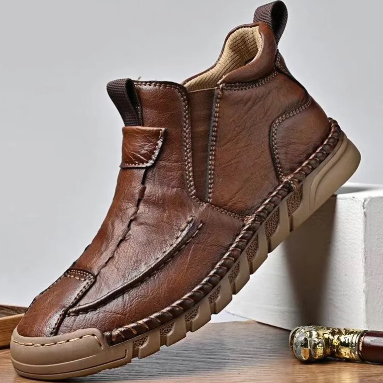 Men’s Orthopedic Leather Boots – Wide Toe Box & Arch Support Design