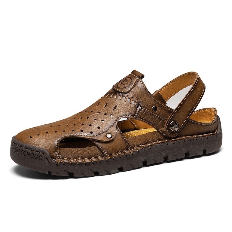 Men's Genuine Leather Quick-Dry Water Sandals