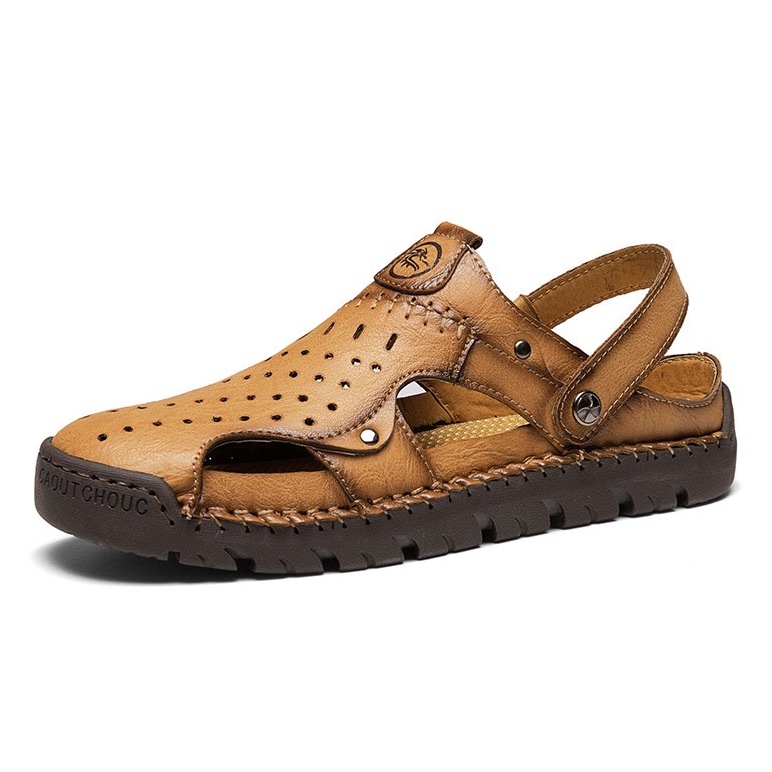 Men's Genuine Leather Quick-Dry Water Sandals