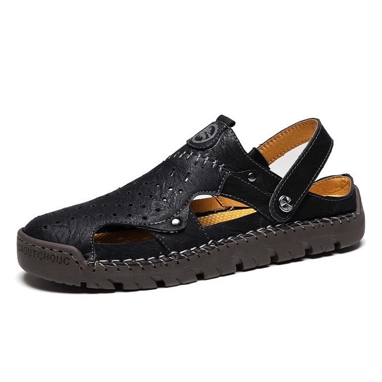 Men's Genuine Leather Quick-Dry Water Sandals