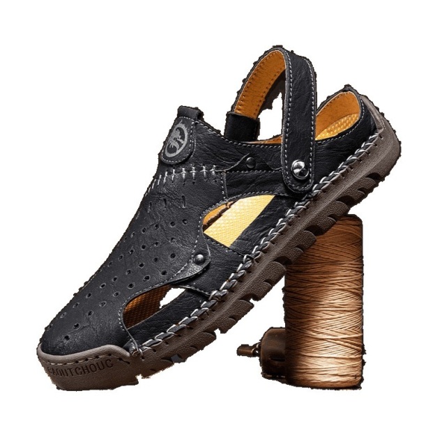 Men's Genuine Leather Quick-Dry Water Sandals