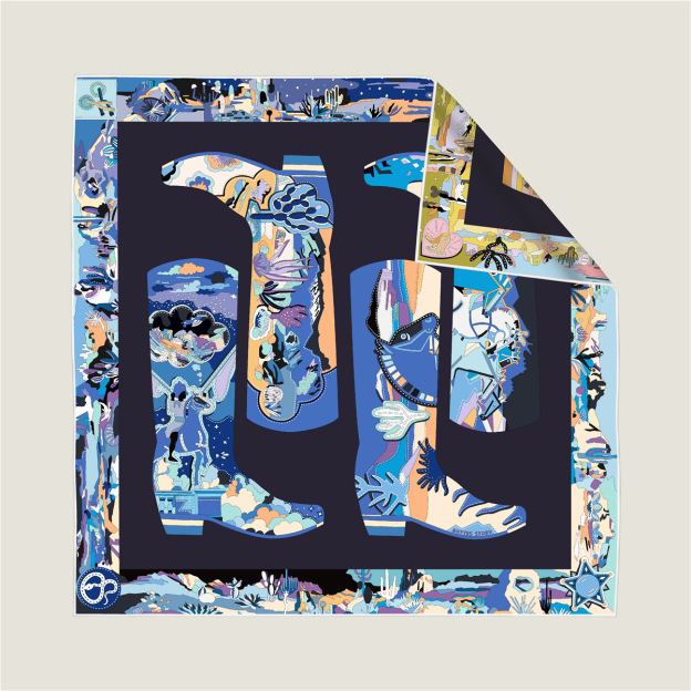 New rain boots double-sided pattern scarf