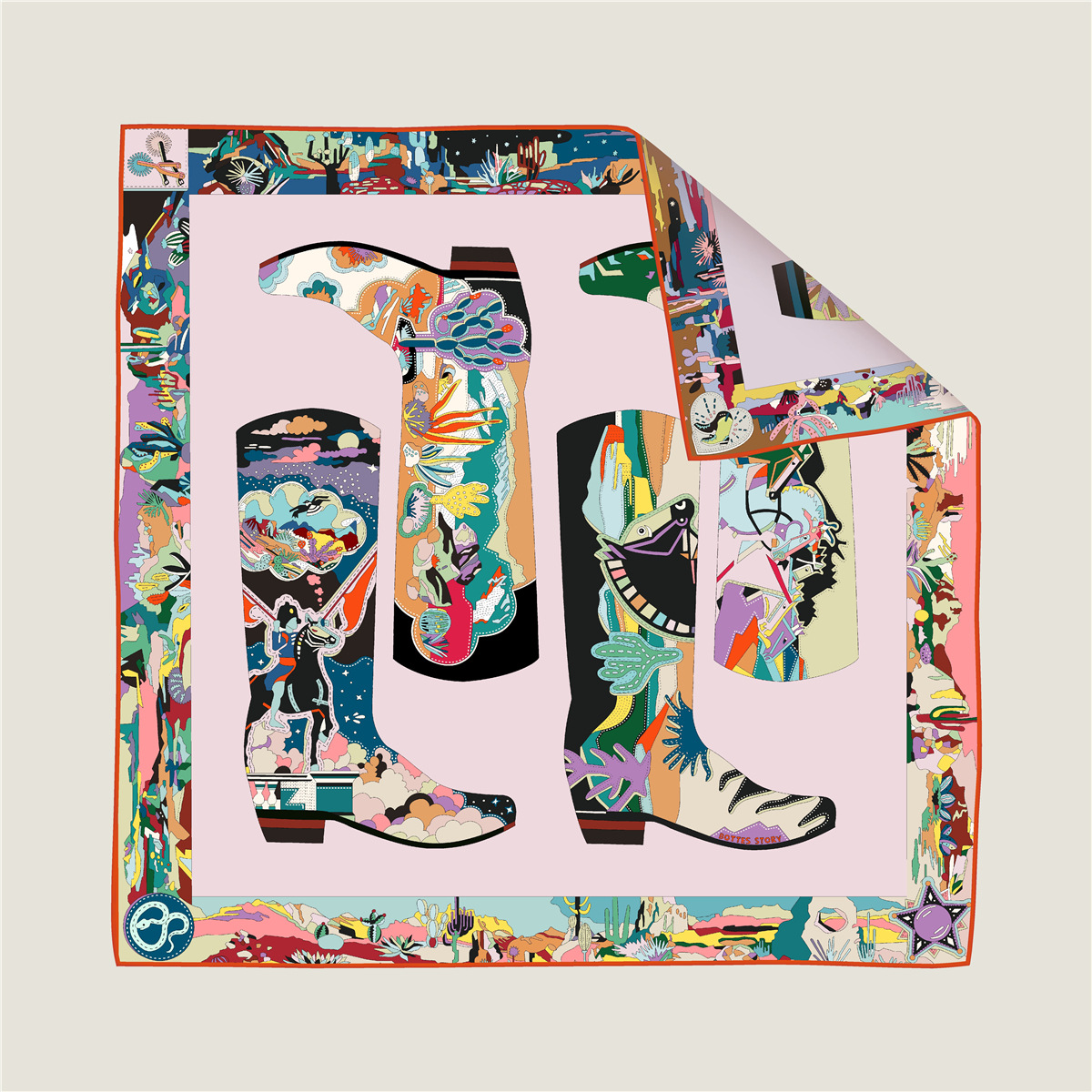 New rain boots double-sided pattern scarf