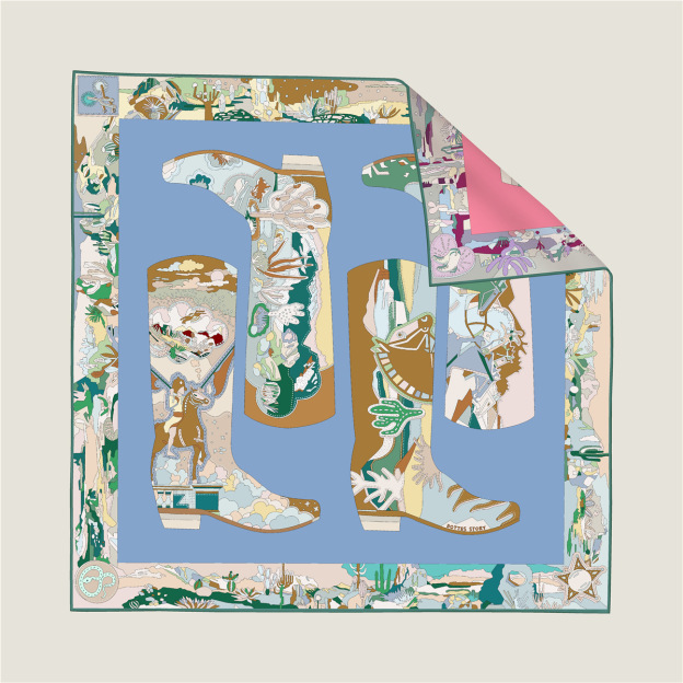 New rain boots double-sided pattern scarf