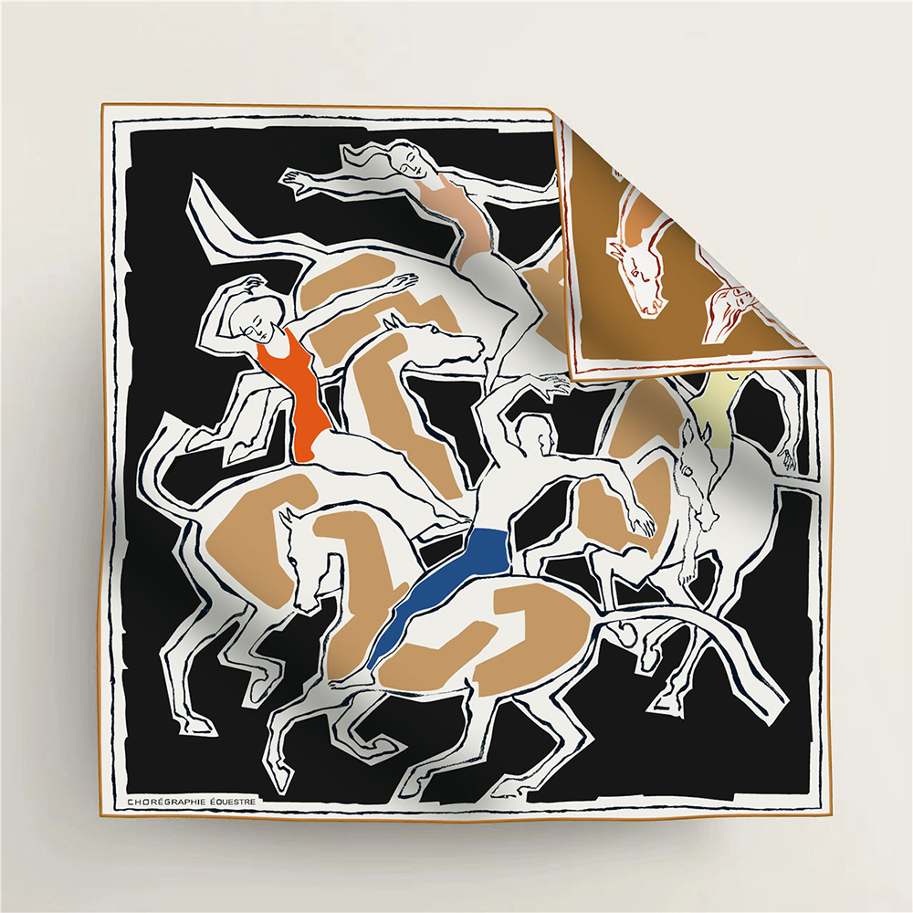 High-quality twill double-sided patterned silk scarf