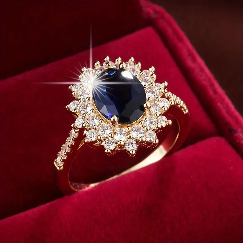 Ring set with exquisite sapphires
