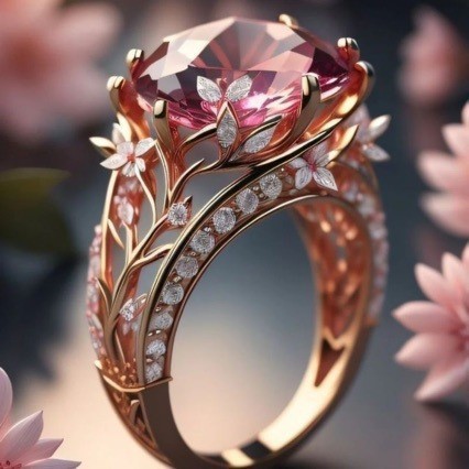 Flower-shaped zircon ring
