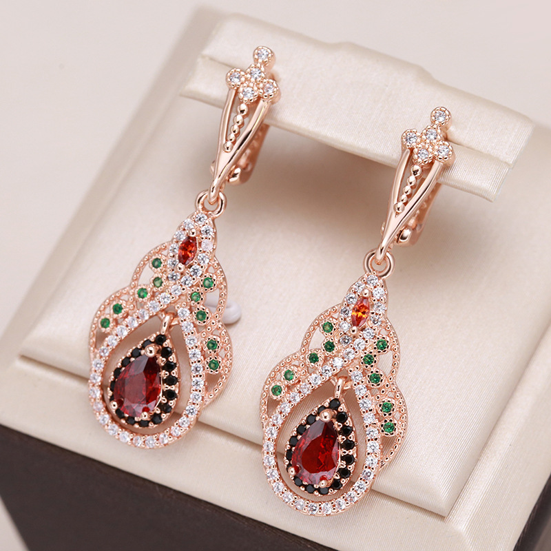 925 Sterling Silver Needle Luxury Zircon earring