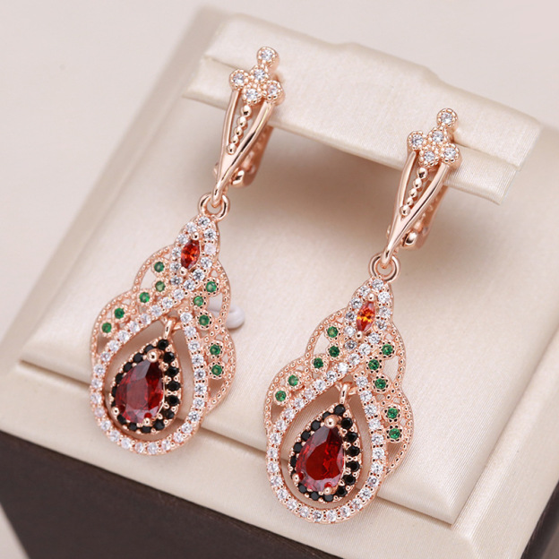 925 Sterling Silver Needle Luxury Zircon earring