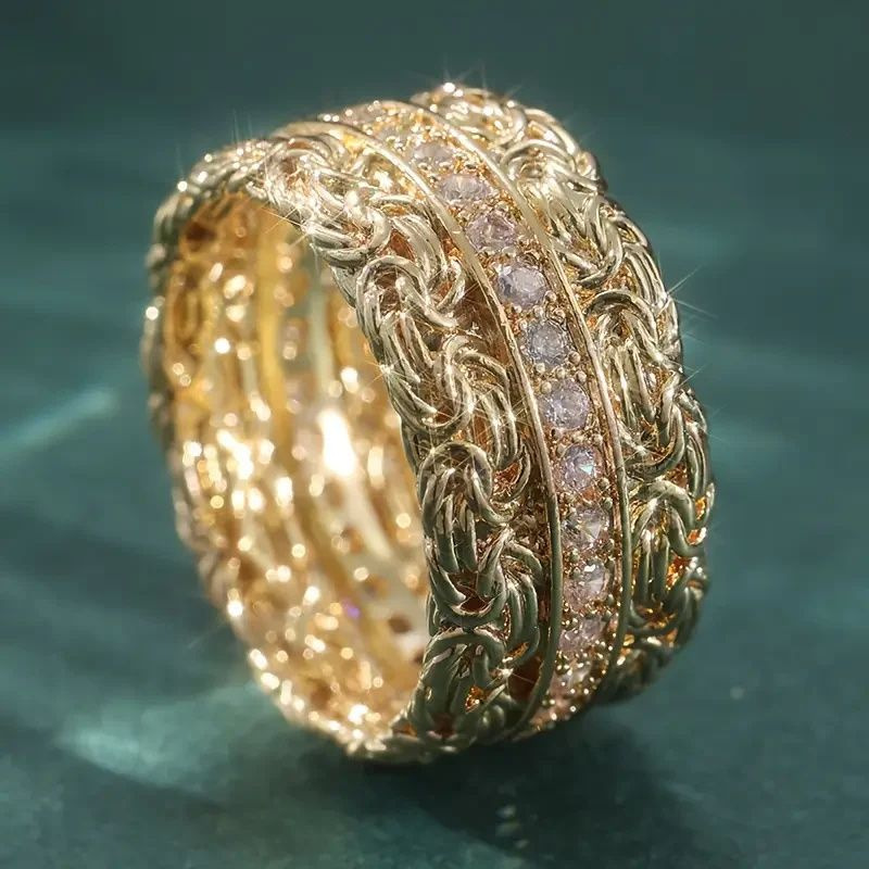 Luxury Double-Layer Twisted Irregular Ring